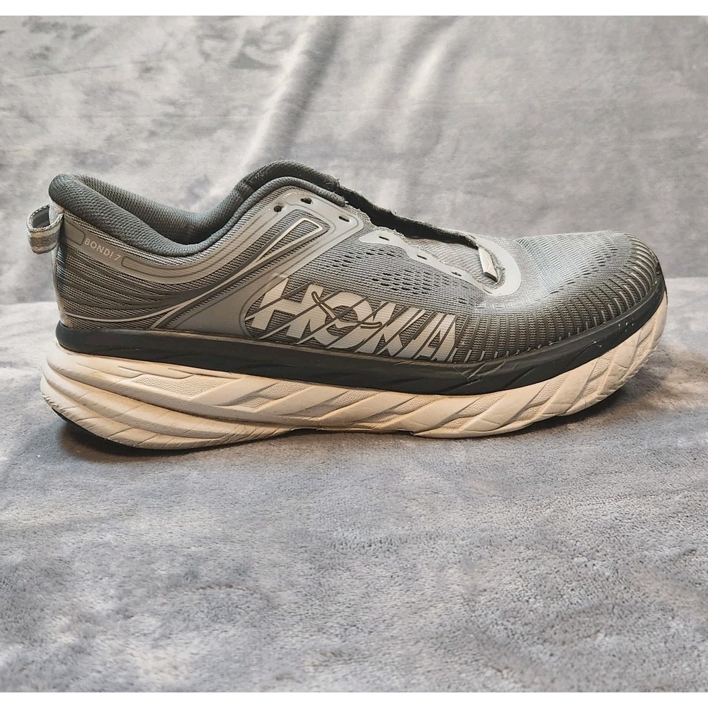 Hoka One One Shoes Mens 8 Gray Bondi 7 Sneakers 1110518 WDDS